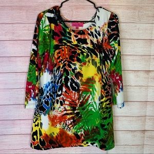 Max & Rina Multi Color‎ Print Blouse Medium